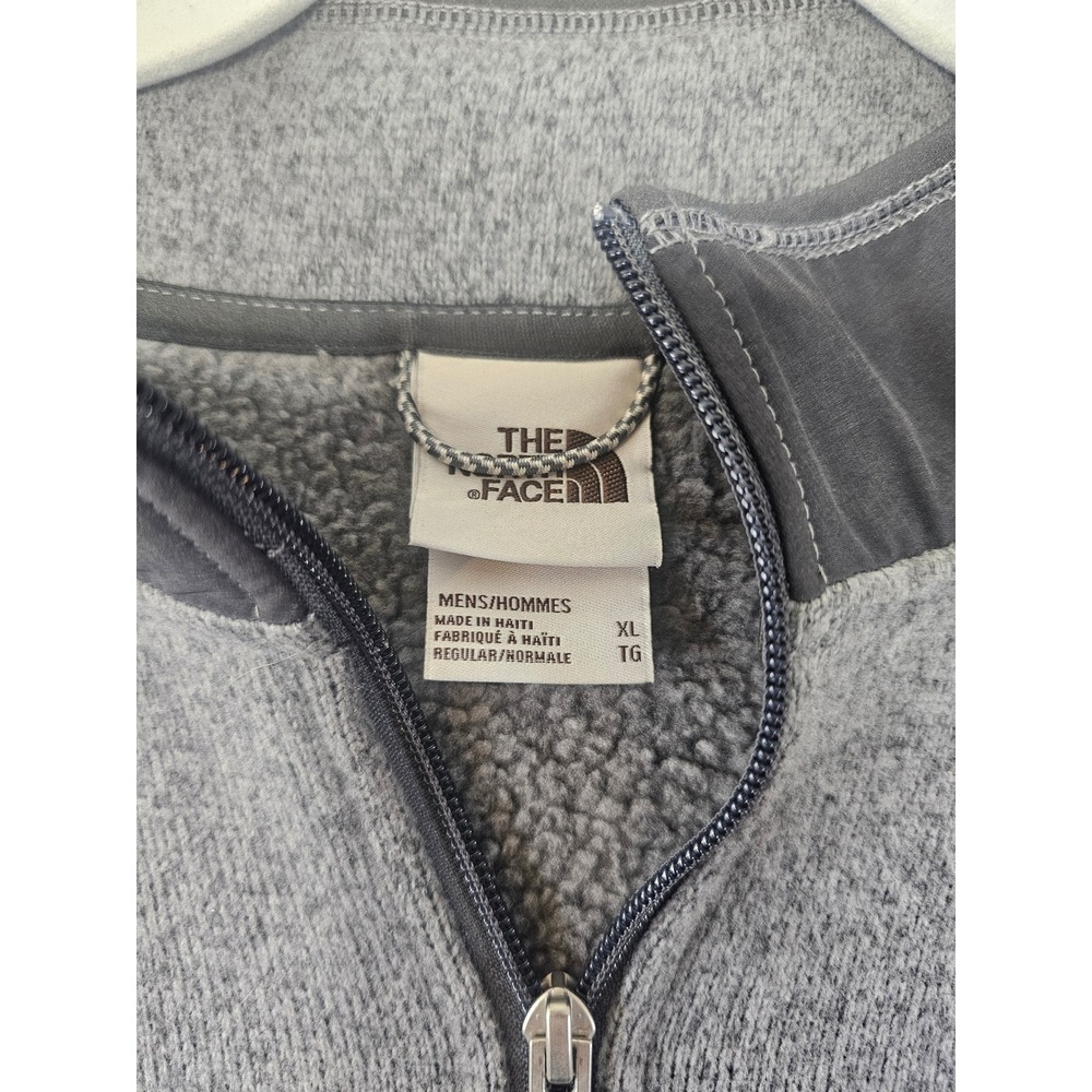 The North Face Gordon Lyons Quarter Zip Men XL Gray Sweater Knit Fleece Pullover - Picture 3 of 6